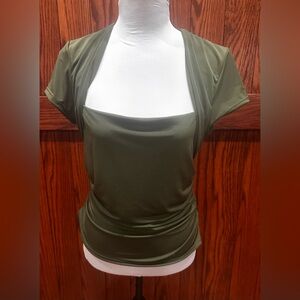 Urban Outfitters Claire Cropped Cap Sleeve Shrug Top